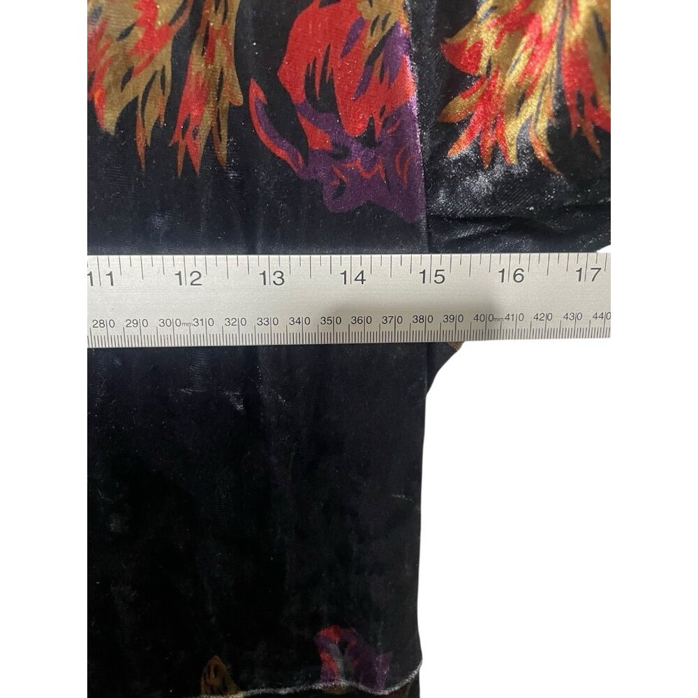 The Pyramid Collection Velvet Tiered Maxi Dress S Black Floral Whimsy Goth Witch - Picture 4 of 8